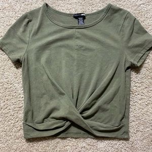 fashion nova green crop top with twist detail NEW